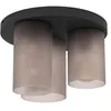 Image de Eglo Luminaire plafonnier Colomera, lampe de plafond élégante, éclairage de salon en métal noir et verre fumé, douille E27, Ø 35 cm