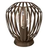 Image de Eglo Lampe de table Espinal, luminaire pour chevet avec abat-jour en fil métallique bronze, douille E27, hauteur 22,5 cm