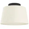 Image de Eglo Luminaire plafonnier Febres, lampe de plafond en tissu bouclé, éclairage de salon en métal noir et textile blanc, douille E27, Ø 35 cm
