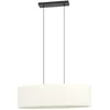 Image de Eglo Suspension luminaire Febres, lampe de plafond suspendue ovale, lustre pour salle à manger en tissu bouclette, métal en noir et textile en blanc, douille E27, 78 cm