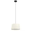 Image de Eglo Suspension luminaire Febres, lampe de plafond suspendue ronde, lustre pour salle à manger en tissu bouclette, métal en noir et textile en blanc, douille E27, Ø 35 cm