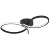 Image de Eglo Plafonnier LED Serpins, lampe de plafond courbé, éclairage de salon en métal noir et plastique blanc, blanc chaud, 34 x 60 cm