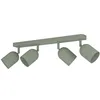 Image de Eglo Plafonnier Tilston, 4 spots orientables, lampe de plafond pour salon et chambre, luminaire en acier vert foncé, douille E14, 58 cm