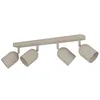 Image de Eglo Plafonnier Tilston, 4 spots orientables, lampe de plafond pour salon et chambre, luminaire en acier couleur sable, douille E14, 58 cm