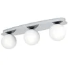 Image de Eglo LED Applique Castrivido, 3 flammes, lampe murale salle de bain, métal chromé et globe verre blanc, incl. ampoules G9 blanc chaud, IP44