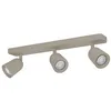 Image de Eglo Plafonnier Camaldoli, 3 spots orientables, lampe de plafond pour salon et chambre, luminaire en acier couleur sable, douille GU10