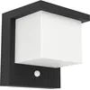 Image de Eglo Applique murale extérieure solaire Frigento, 700 lumens, lampe LED d'extérieur avec détecteur de mouvement, plastique noir blanc, blanc chaud, IP44