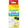 Image de Kit de recharge pour tampon "Je marque mes P'tites Affaires" pour marquez les affaires de vos enfants - Cassette d'encrage noire + Etiquettes + Bande thermocollante   Idéal pour marquer les vêtements