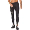 Image de 2XU Homme Ma5305b - Mcs Run Compression (With Back Storage) Cuisses, Noir/Doré Réfléchissant, L EU