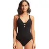 Image de Seafolly Women's Standard Active Deep V Plunge Maillot One Piece Swimsuit, Eco Collective Black, 4