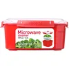 Image de Sistema Cuiseur vapeur micro-ondes avec panier vapeur | 3,2 L Grand cuiseur vapeur aliments | sans BPA | Rouge/Transparent