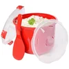 Image de Sistema Micro-ondes Cuiseur à riz | Parfait pour cuire le riz, la polenta et le couscous | Medium 2,6 L | Non adhésif, sans BPA avec couvercle | Rouge/Transparent