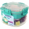 Image de Sistema Snacks TO GO Récipient de conservation alimentaire | 400 ml | Petit pot compartimenté pour encas | Sans BPA | Sarcelle [21320-53C]