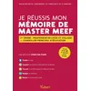 Image de Je réussis mon mémoire de Master MEEF: 2nd Degré : professeur en lycée et collège - conseiller principal d'éducation