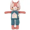 Image de LILLIPUTIENS - Jeanne Le Chat - Peluche avec Imagier - Rose et Vert - 26 cm - Dès 6 Mois - 83665