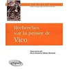 Image de Recherches sur la pensée de Vico