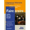 Image de Faire croire Epreuve littéraire Thème de l'année 2024-2025 prépa scientifique