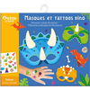 Image de Masques et tattoos dino. Dinosaur masks & tattoos. Mascaras y tatuajes de dinosaurio