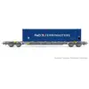 Image de Wagon porte-conteneurs F-NOVA Ã  4 essieux Sgss, chargÃ© avec un conteneur de 45 P&O Ferrymasters