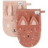 Image de Trixie Baby Lot de 2 Gants de Toilette - Mrs. Cat & Mrs. Rabbit