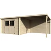Image de Abri jardin bois "Eden" avec extension - 18.02 m² - 6.05 x 2.98 x 2.09 m - 28 mm