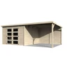 Image de Abri jardin bois "Delices" avec extension - 17.44 m² - 5.71 x 3.05 x 2.02 m - 28 mm