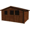 Image de Abri jardin bois "Vallauris" - 15.84 m² - 3.98 x 3.98 x 2.29 m - 34 mm - Traité marron