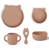 Image de Liewood Set Repas 4 Pièces Vivi - Cat Dark Rose