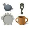 Image de Liewood Set Repas 4 Pièces Vivi - Dino Blue Multi Mix