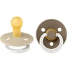 Image de Bibs Lot de 2 Sucettes Rondes Night Colour Dark Oak & Vanilla - 0/6 Mois
