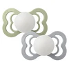 Image de Bibs Lot de 2 Sucettes Symétriques Suprême Glow Sage & Cloud - 0/6 Mois