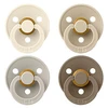 Image de Bibs Lot de 4 Sucettes Rondes Colour Ivory Sand Vanilla & Dark Oak - 0/6 Mois