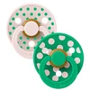 Image de Bibs Lot de 2 Sucettes Rondes Bibs Studio Polka Petal & Cactus - 0/6 Mois