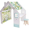 Image de Maisonnette pour enfant en bois "Bianelli" avec bureau - 114 x 93 x 120 cm - Blanc / Menthe