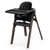 Image de Stokke Chaise Haute Steps avec Plateau et Baby Set - Noir et Brun Chaud