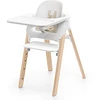 Image de Stokke Chaise Haute Steps avec Plateau et Baby Set - Blanc et Naturel