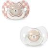 Image de Suavinex Lot de 2 Sucettes Symétriques SX Pro Night & Day Wild and Free Rose - 6/18 Mois