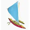 Image de Maquette bateau en bois : CanoÃ« HawaÃ¯en avec voile Nalu