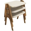 Image de Lot de 3 tables basses gigognes en bois "Paris" - 48 x 35 x 72 cm - Crème
