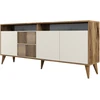 Image de Buffet en bois "Milan" - 180 x 35 x 78 cm - Noyer, Crème