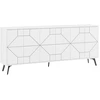 Image de Buffet en bois "Dune" - 184 x 35 x 77 cm - Blanc