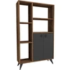 Image de Bibliothèque en bois "Meldan" - 80 x 25 x 135 cm - Noyer Clair, Anthracite