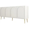 Image de Buffet en bois "Lyon" - 180 x 35 x 80 cm - Crème, Or