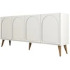 Image de Buffet en bois "Lyon" - 180 x 35 x 81 cm - Crème, Noyer