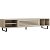 Image de Meuble TV en bois "Safir" - 160 x 40 x 35 cm - Travertin