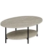 Image de Table basse en bois "Elis" - 90 x 60 x 36 cm - Travertin