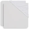 Image de Jollein Lot de 2 Draps Housse Jersey Blanc - 60 x 120 cm