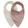 Image de Jollein Lot de 2 Bavoirs Bandana Velvet Rib - Wild Rose & Ivory