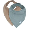 Image de Jollein Lot de 2 Bavoirs Bandana Gaze de Coton - Sea Green & Biscuit