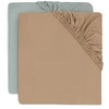 Image de Jollein Lot de 2 Draps Housse Jersey Sea Green & Biscuit - 60 x 120 cm